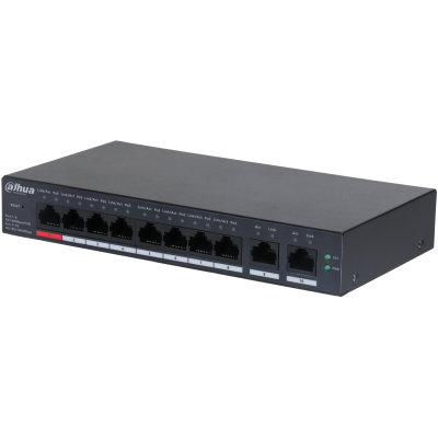 10-Port Cloud Managed Desktop Switch with 8-Port PoE